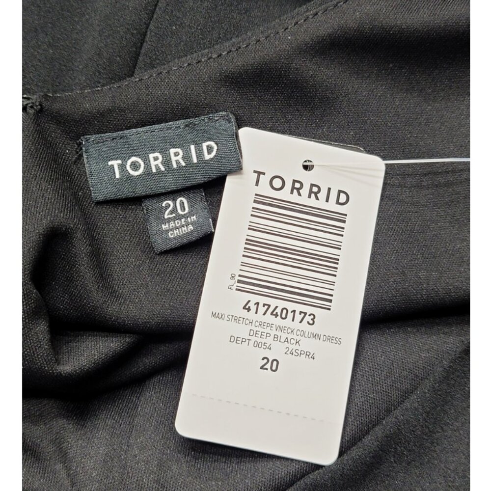 NWT Torrid Black Maxi Stretch Crepe V-Neck Column Dress 20 - Picture 8 of 9